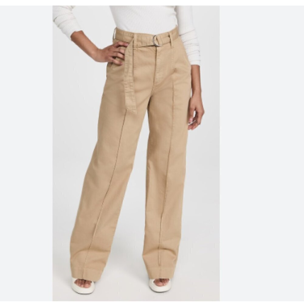 Joe's Jeans Pleated Safari Cotton Wide Leg Belted Pants Hazelwood Utility 27